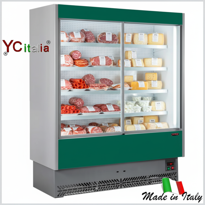Murale refrigerato con porte  L1330 X P 602 X H 1970 Salumi e Latticini