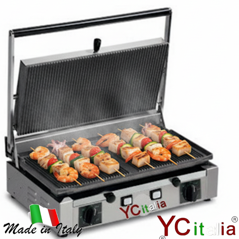 Piastra rigata 515x435 per panini|Piastre per panini in ghisa