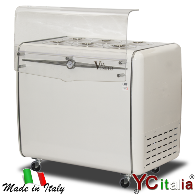 Vetrina gelato 6 gusti per carapine|Vetrine con carapine standard