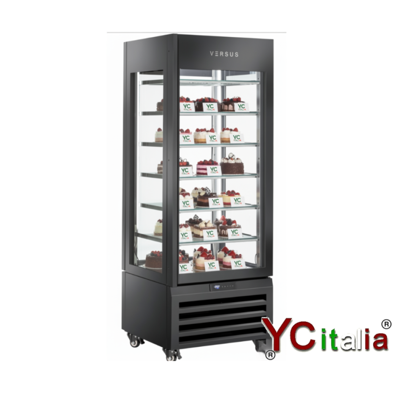 Vetrina panoramica congelatore da 600 Lt nera|Vetrine per semifreddi a una porta