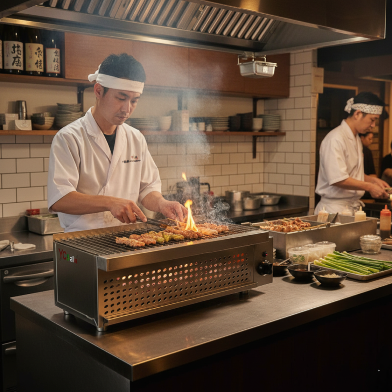 Griglia a pietra lavica Yakitori singola