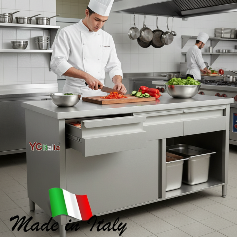 Tavolo armadiato con cassetti p700|Tavoli armadiati con cassettiera