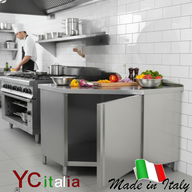 Tavolo in acciaio inox ad angolo 1000x600|Tavoli armadiati angolari in acciaio inox