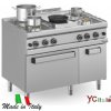 Cucina 4 fuochi a gas con piastra e forno|Cucina con piastra a gas professionale
