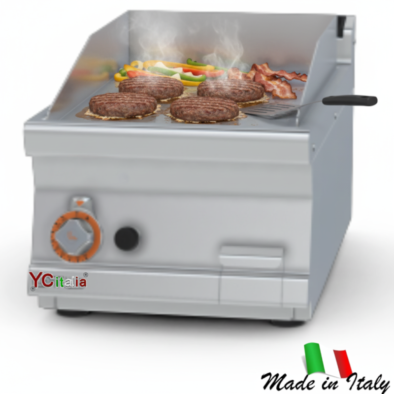 Fry-top liscio cromato a gas d'appoggio p700