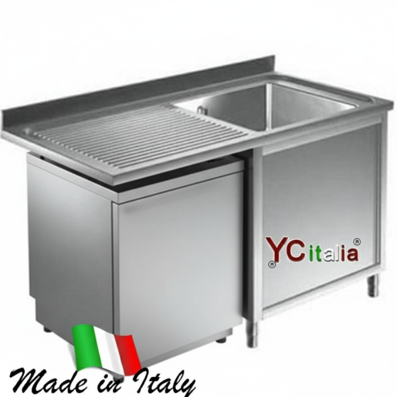 Lavello inox armadiato a sbalzo 700
