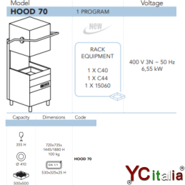 Lavastoviglie a cappotta 720x735x1445