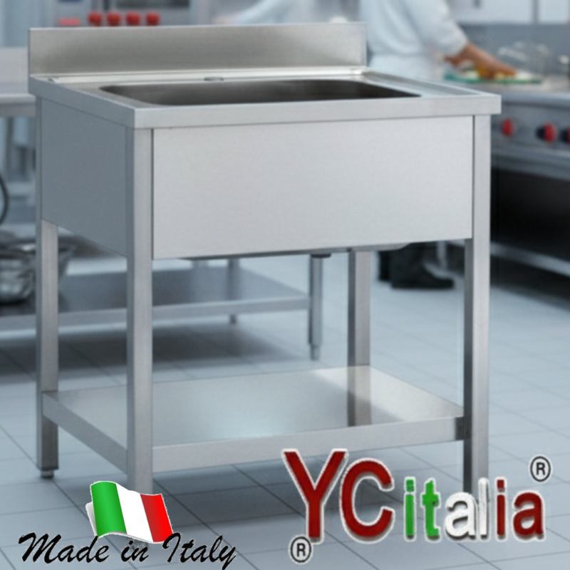 Lavello inox una vasca 600p professionale|Lavelli in acciaio inox su gambe