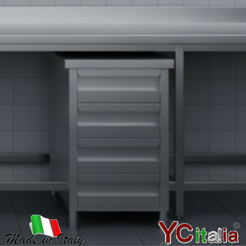 Cassettiera inox con 4 cassetti professionale