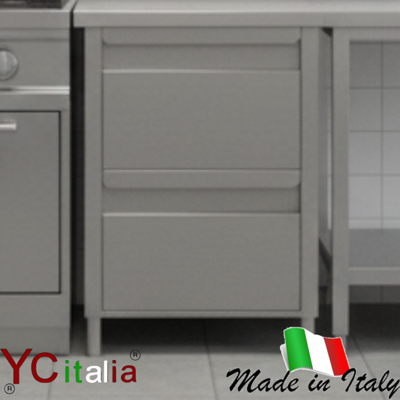 Cassettiera inox con 2 cassetti professionale