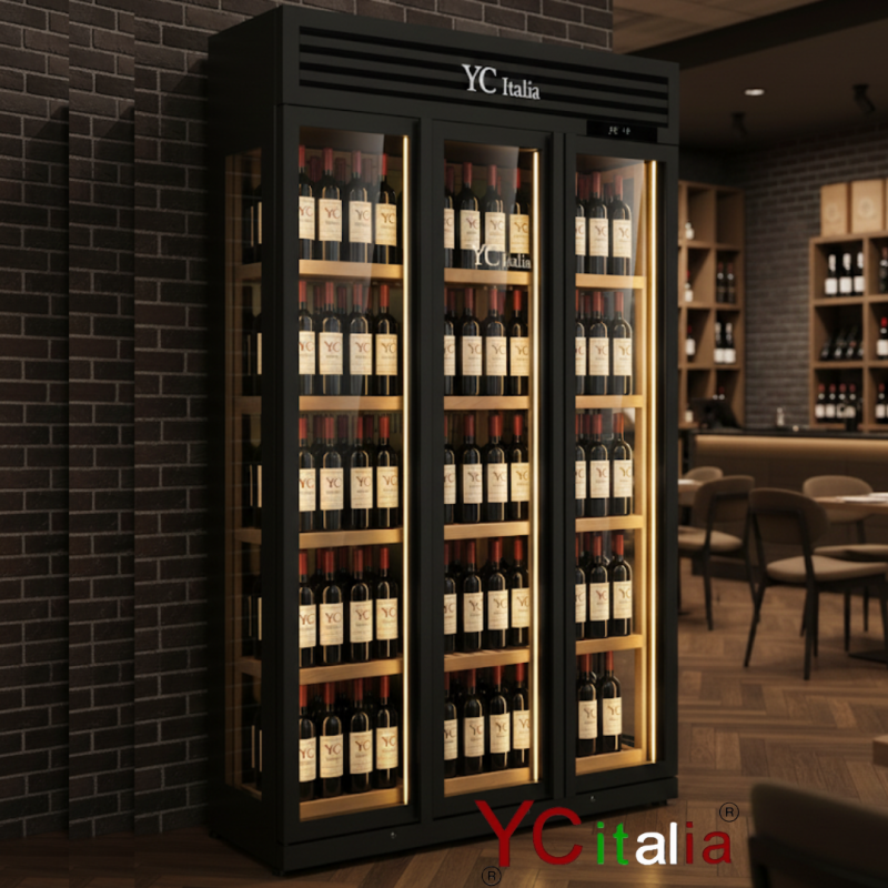 Frigo vini ventilato tre porte|Vetrine per vino