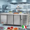 Tavolo refrigerato 3 porte piano con vasca TN|Tavolo refrigerato con vasca