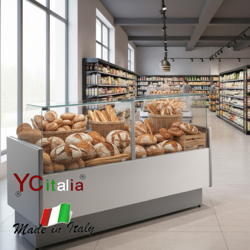 Banco espositivo neutro L2480 X P 895 X H 1200 vetri dritti