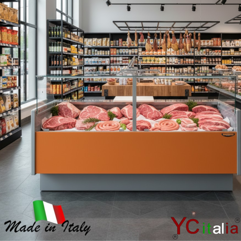 Espositore neutro a vetri dritti 2960x895x1200 con motore remoto