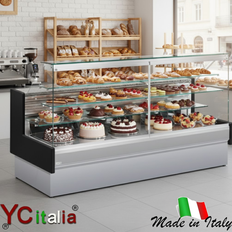 Banco vetrina per servizio assistito statica 1400x960x1240 vetri dritti