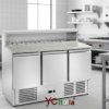 Banco saladette per pizzeria 3 porte|Saladette refrigerata a 3 porte