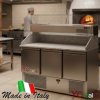 Banco per preparazione pizze con 3 ante|Saladette refrigerata a 3 porte