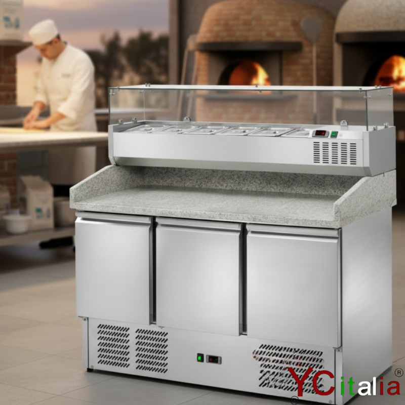 Banco pizza + sovrastruttura 6 x gn 1/4