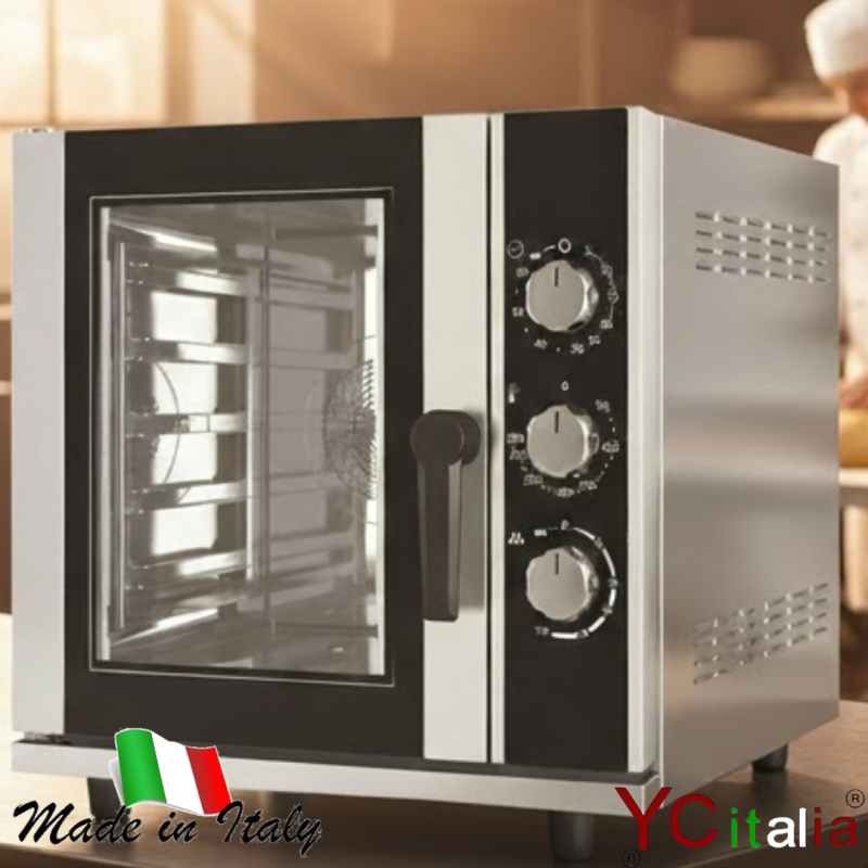 Forno 5 teglie 2/3 meccanico con vapore diretto|Forno manuale convenzione a vapore diretto per pasticceria