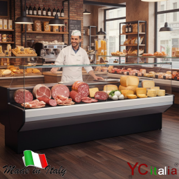 Banco refrigerato salumi e formaggi vetri dritti 1040x910x1290