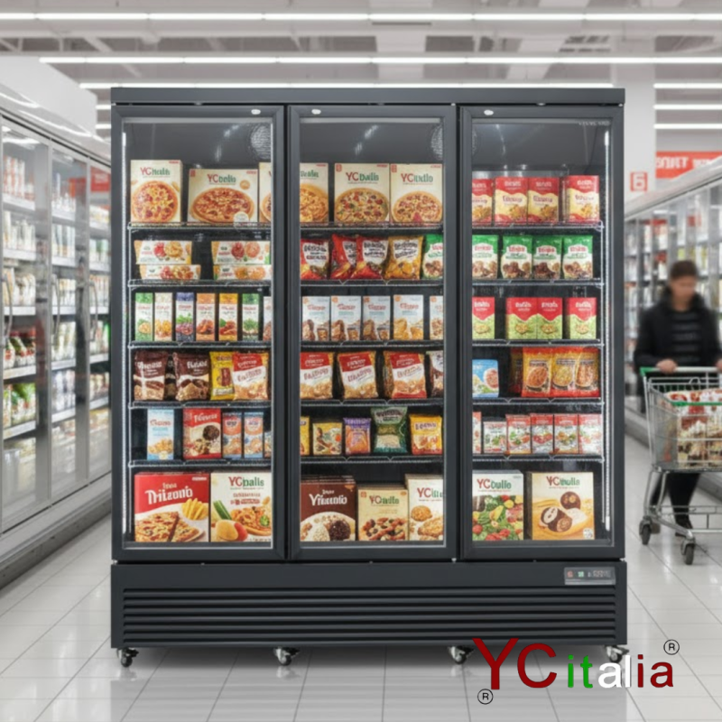 Armadio congelatore 3 porte nero