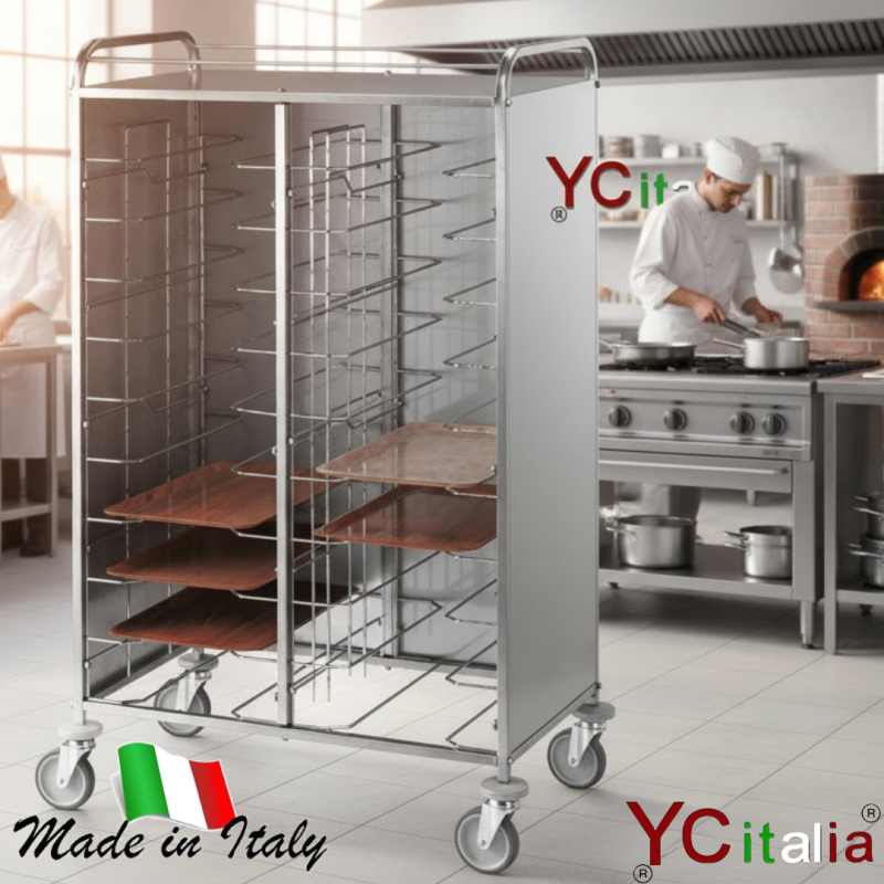Carrello portavassoi inox 20 vassoi