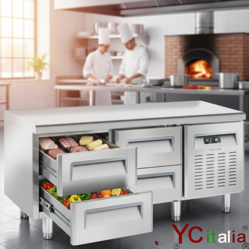 Tavolo refrigerato 4 cassetti scorrevoli GN1/1