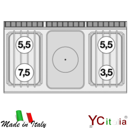 Cucina Professionale Tutto Piastra + 4 Fuochi su Mobile a Giorno