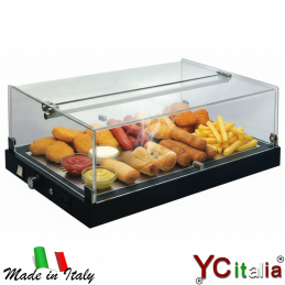 Vetrina calda 590x360x220 h|Vetrine riscaldate  d'appoggio