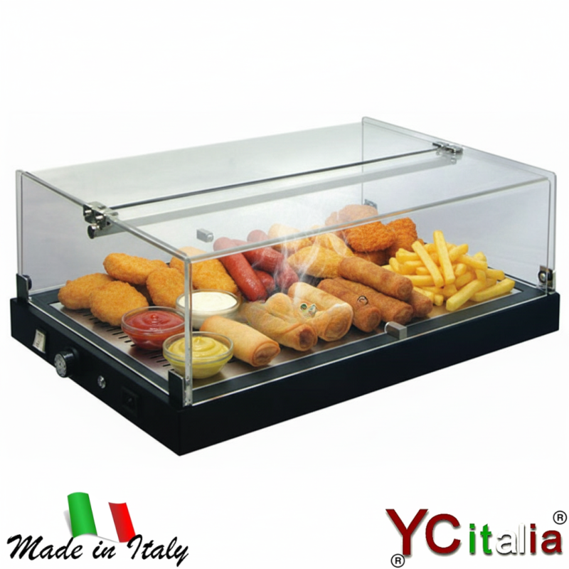 Vetrina calda 590x360x220 h|Vetrine riscaldate  d'appoggio