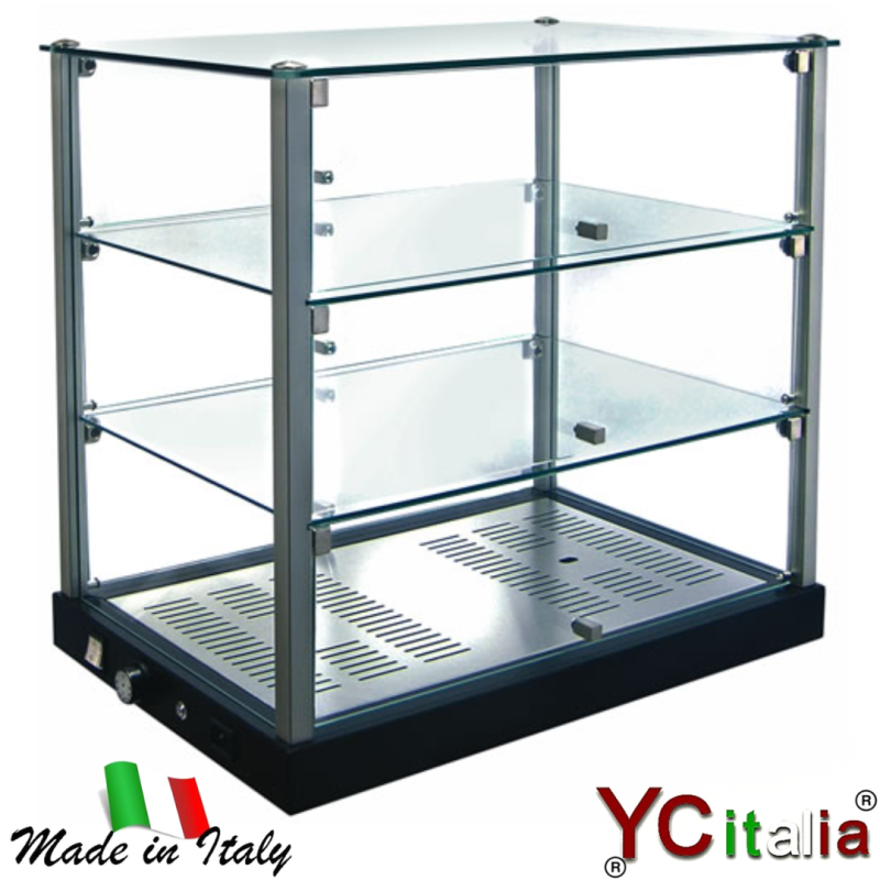 Vetrina calda 600x360x550h|Vetrine da banco riscaldate 3 piani