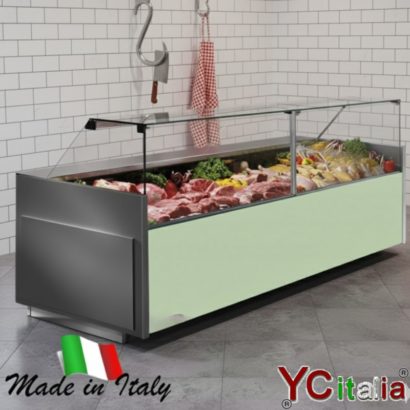 Banco espositivo 3830x895x1200 vetri dritti con motore remoto|Vetrine neutre con e senza gruppo