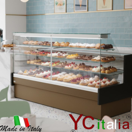 Banco vetrina per servizio assistito statica 2200x960x1240 vetri dritti|Banchi pasticceria