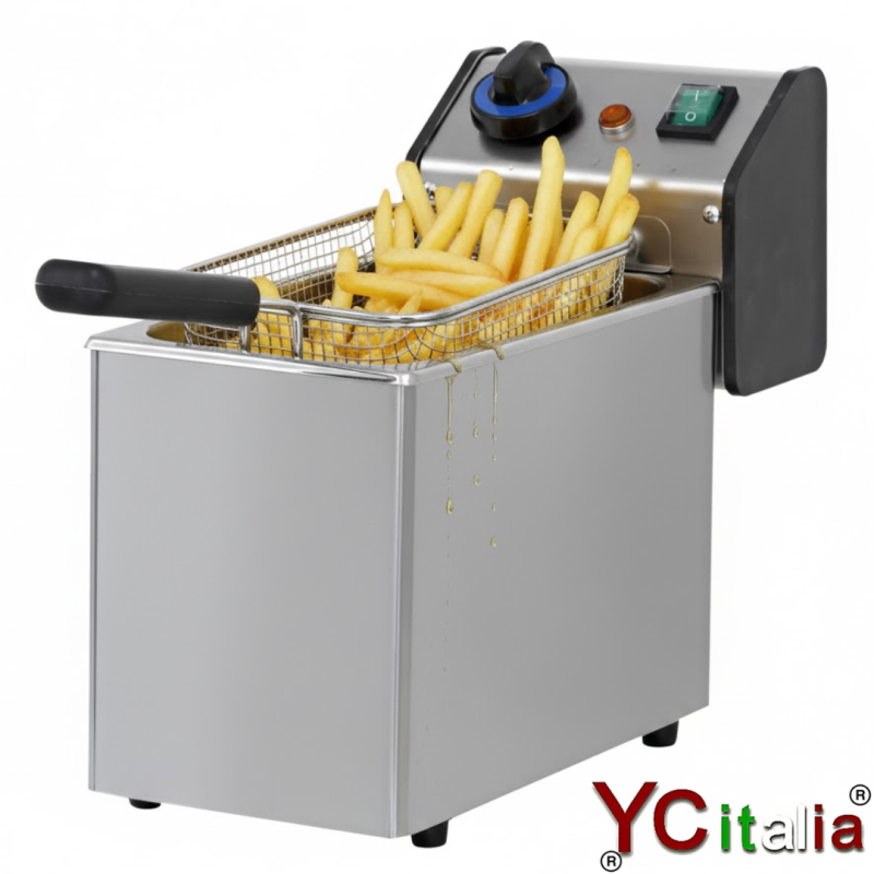 Friggitrice elettrica 4 litri|Friggitrici snack professionale da banco una vasca profondita 600
