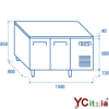 Tavolo refrigerato 1500x800x850 in acciaio