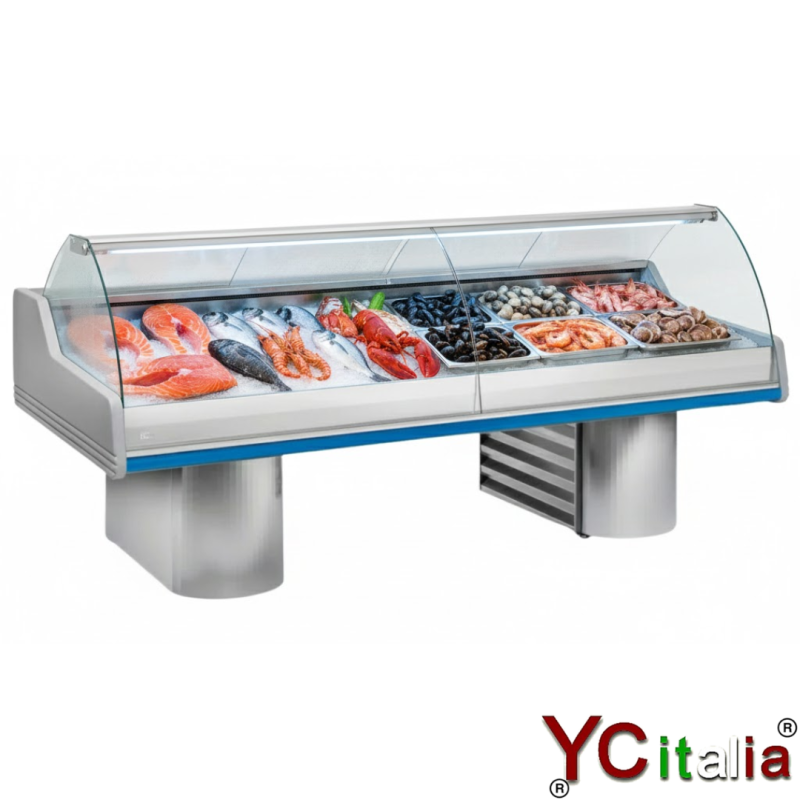 Banco vetrina pesce fresco e molluschi 1500x1200x1180|Espositori per pesce