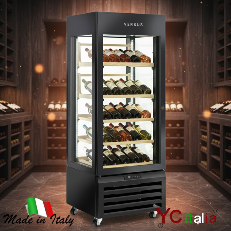 Vetrina vini panoramica refrigerata da 440 Lt. colore Nero