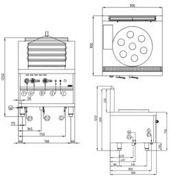 Vaporiera a gas professionale per Dim Sum|Vaporiere DIM SUN professionale