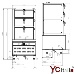 Vaporiera elettrica professionale per dim sum|Vaporiere DIM SUN professionale