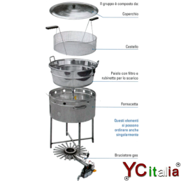 Friggitrice a gas a cestello tondo