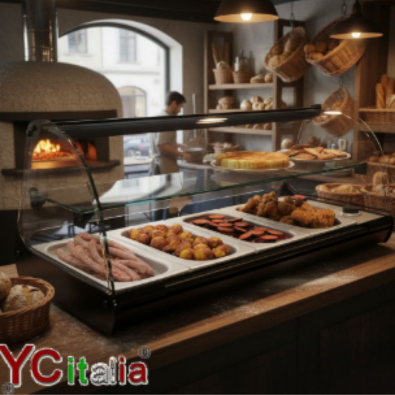 Vetrina bagnomaria 840x395x360h|Vetrine riscaldate  d'appoggio