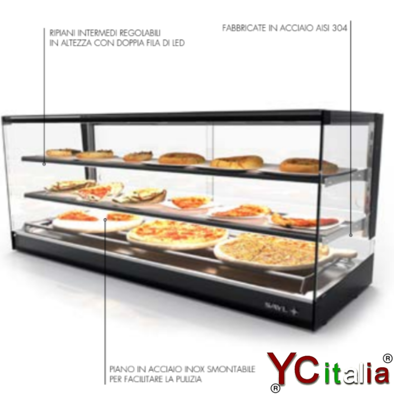 Vetrina a due piani neutra 1190x395x460|Neutra 3 piani