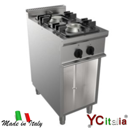 Cucina 2 fuochi kw 9 a gas 400x700x850 h|Cucine con vano aperto