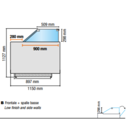 Banco macelleria 3830x1150 senza riserva|Banchi espositivi con refrigerazione statica