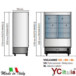 Murale refrigerato porte scorrevoli 2100x765x2030/2130|Murali refrigerati con porte scorrevoli