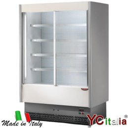 Murale per salumi 1975x650x2080 con porte scorrevoli|Murali refrigerati con porte scorrevoli