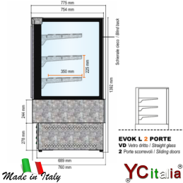 Vetrina refrigerata con porte scorrevoli 941x775x1392 mm|Vetrine pasticceria