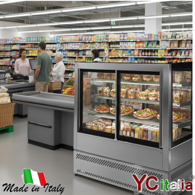 Vetrina espositiva fredda 4 porte 1822x769x1389 mm|Vetrine profondità 800 ventilate