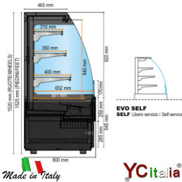 Self service espositore refrigerato 2350 X 800 X 1520|Murale refrigerato 800 profondità 