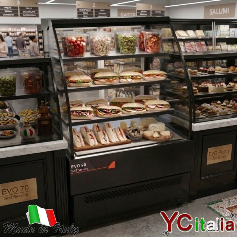 Self service espositore refrigerato 2350 X 800 X 1520|Murale refrigerato 800 profondità 